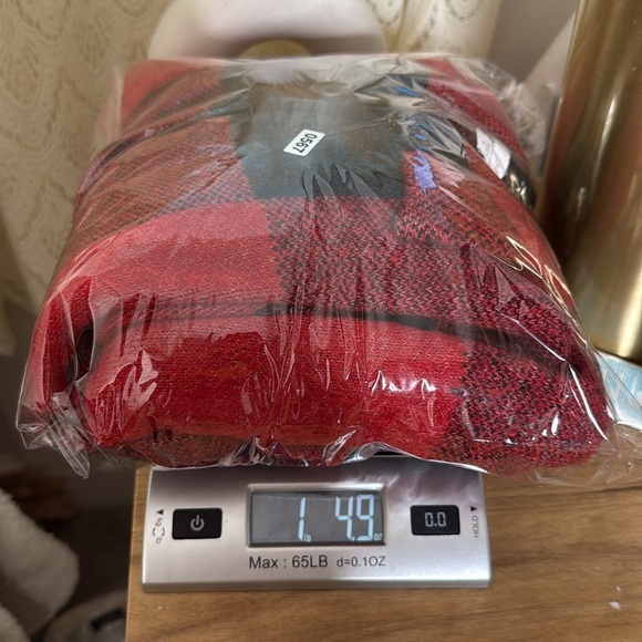 J. Jill Red Black Plaid Button Front Sweater - Picture 8 of 8